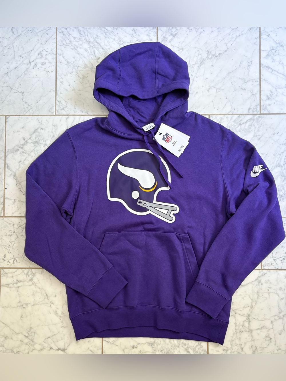 Nike Men’s Minnesota Vikings Purple Cotton Pullover Hooded Sweatshirt Size Small